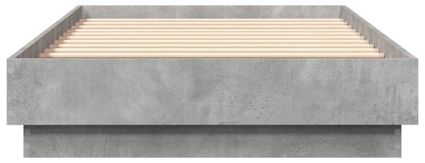 Okvir kreveta s LED svjetlima siva boja betona 75 x 190 cm - Siva / 75 x 190 cm