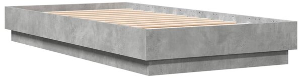 Okvir kreveta s LED svjetlima siva boja betona 75 x 190 cm - Siva / 75 x 190 cm