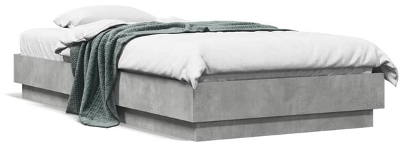 Okvir kreveta s LED svjetlima siva boja betona 75 x 190 cm - Siva / 75 x 190 cm