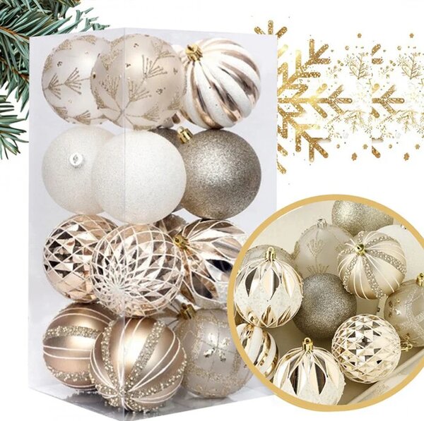 Kuglice za bor 16kom - Winter glitter