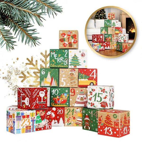 DIY adventski kalendar 24 šarene kutije za otvaranje