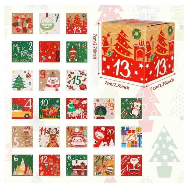 DIY adventski kalendar 24 šarene kutije za otvaranje