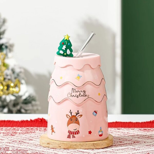 Božićna šalica 400ml - Gifty pink