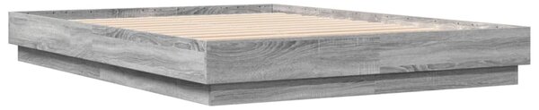 Okvir kreveta s LED svjetlima siva boja hrasta 150 x 200 cm - Siva / 150 x 200 cm
