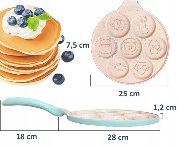 Tava za pečenje palačinki i jaja 25 cm životinja sa keramičkom oblogom