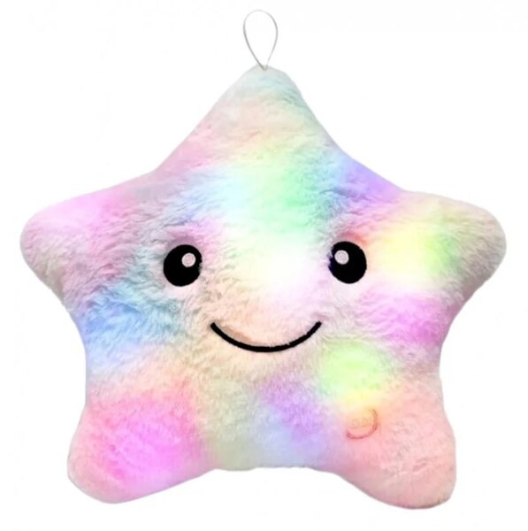 Božićni jastuk - zvijezda pinky LED 40x35cm
