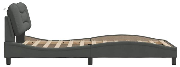 Okvir kreveta bez madraca Hvar tamnosivi 100x200 cm od tkanine - Siva / 100 x 200 cm