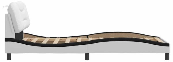 Okvir kreveta bez madraca Hvar crno-bijeli 80x200 cm umjetna koža - Bijela / 80 x 200 cm