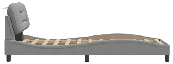 Okvir kreveta bez madraca Hvar svjetlosivi 90x200 cm od tkanine - Siva / 90 x 200 cm