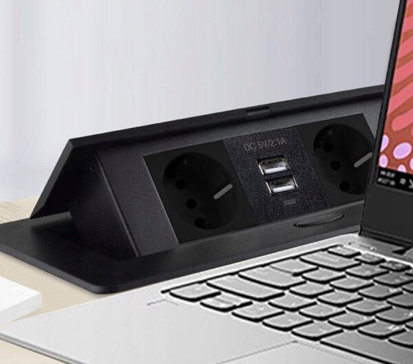 Električna ugrađena -u podjeli 2 utičnice 230V 2x USB 1,9m za ploče i tablice