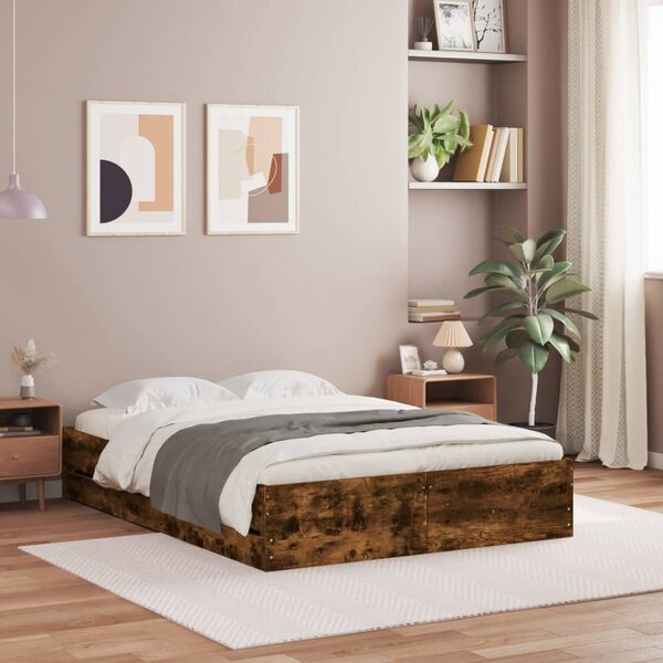 Okvir kreveta s ladicama boja hrasta 135x190 cm - Smeđa / 135 x 190 cm