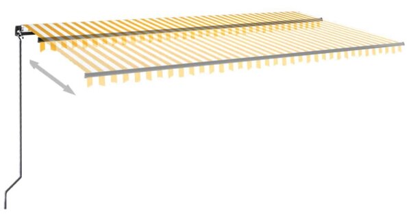 Tenda na ručno uvlačenje s LED svjetlima 600x350 cm žuto-bijela - Žuta / 600 x 350 cm