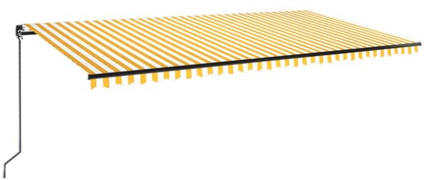 Tenda na ručno uvlačenje s LED svjetlima 600x350 cm žuto-bijela - Žuta / 600 x 350 cm