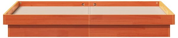 LED okvir kreveta voštano smeđi 150x200 cm od masivne borovine - Smeđa / 150 x 200 cm
