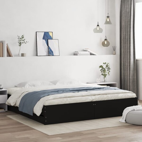 Okvir kreveta s ladicama crni 160x200 cm konstruirano drvo - Crna / 160 x 200 cm