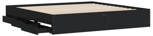 Okvir kreveta s ladicama crni 160x200 cm konstruirano drvo - Crna / 160 x 200 cm