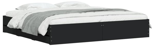 Okvir kreveta s ladicama crni 160x200 cm konstruirano drvo - Crna / 160 x 200 cm