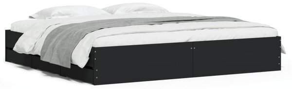 Okvir kreveta s ladicama crni 160x200 cm konstruirano drvo - Crna / 160 x 200 cm