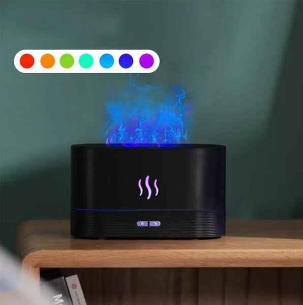 Led rgb difuzor vlažilec zraka in izparjevalnik eteričnih olj 180ml - aptel