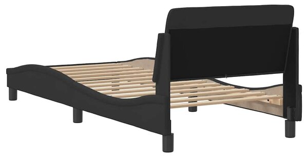Okvir kreveta s uzglavljem Dover crni 90x200cm od tkanine - Crna / 90 x 200 cm
