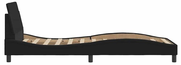 Okvir kreveta s uzglavljem Dover crni 90x200cm od tkanine - Crna / 90 x 200 cm