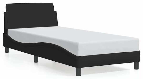 Okvir kreveta s uzglavljem Dover crni 90x200cm od tkanine - Crna / 90 x 200 cm