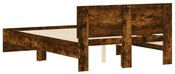 Okvir kreveta s uzglavljem boja dimljenog hrasta 135x190 cm - Smeđa / 135 x 190 cm