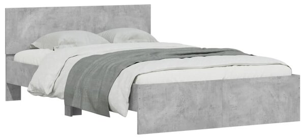 Okvir kreveta s uzglavljem boja betona 135x190 cm - Siva / 135 x 190 cm