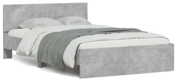 Okvir kreveta s uzglavljem boja betona 135x190 cm - Siva / 135 x 190 cm