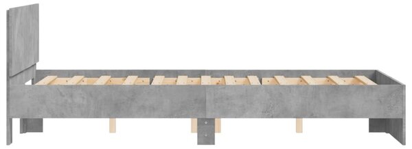 Okvir kreveta s uzglavljem boja betona 135x190 cm - Siva / 135 x 190 cm