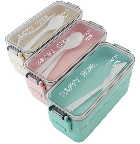 Prenosna lunch box posoda za hrano 750ml + pribor roza akcija - aptel