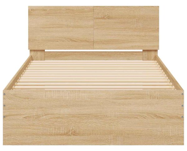 Okvir kreveta s uzglavljem LED boja hrasta sonome 100 x 200 cm - Smeđa / 100 x 200 cm