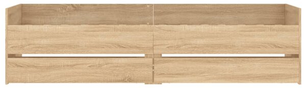 Okvir kreveta s ladicama boja hrasta 75 x 190 cm za jednu osobu - Smeđa / 75 x 190 cm