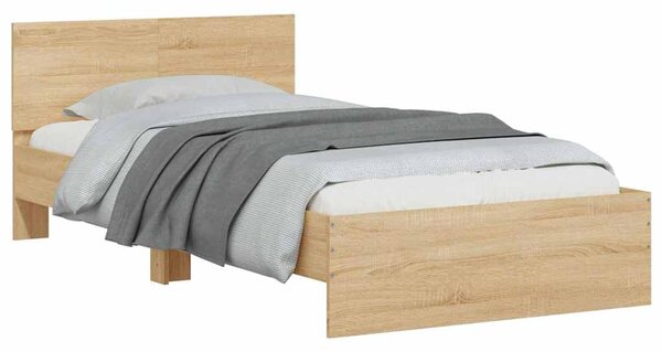 Okvir kreveta s uzglavljem LED boja hrasta sonome 100 x 200 cm - Smeđa / 100 x 200 cm