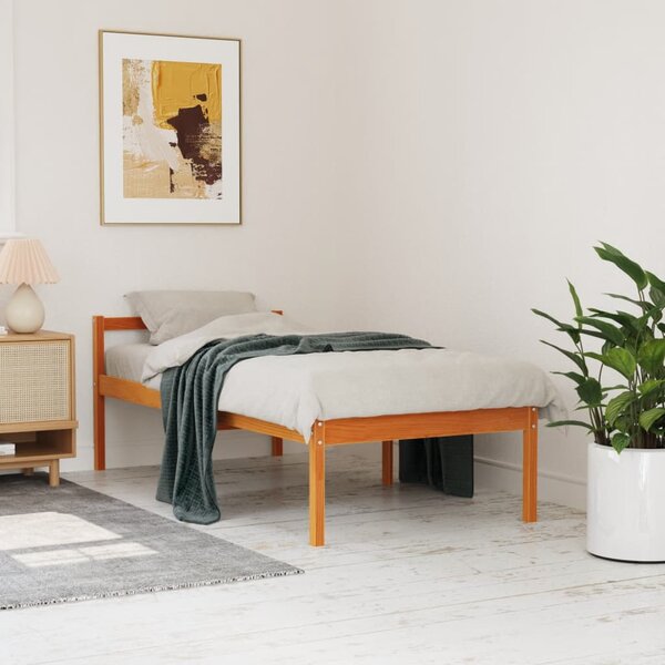 Krevet za starije osobe voštano smeđi 75 x 190 cm od borovine - Smeđa / 75 x 190 cm