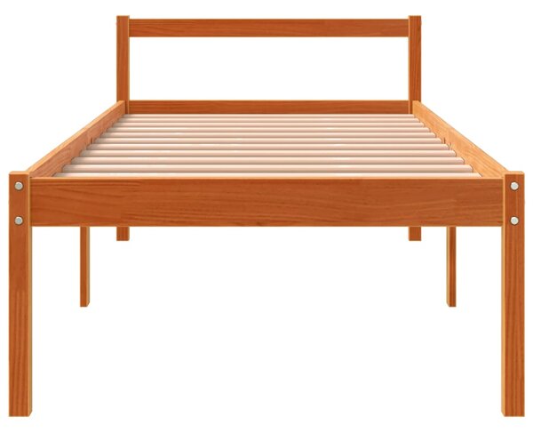 Krevet za starije osobe voštano smeđi 75 x 190 cm od borovine - Smeđa / 75 x 190 cm