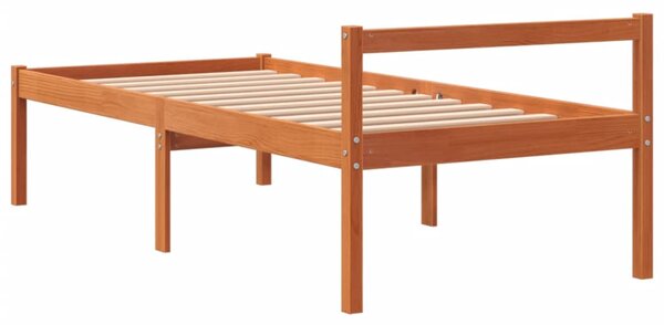 Krevet za starije osobe voštano smeđi 75 x 190 cm od borovine - Smeđa / 75 x 190 cm
