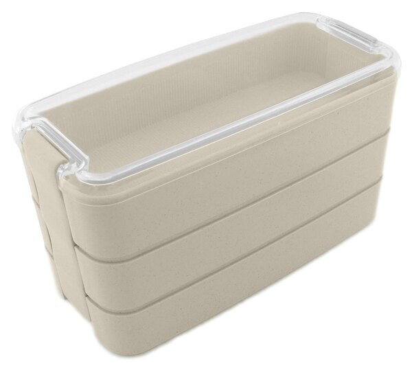 Prenosna lunch box posoda za hrano 900ml + pribor bež akcija - aptel