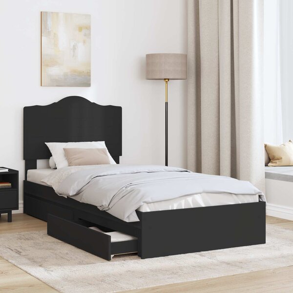 Krevet s od storage Podesiva Crna 70 x 190 cm Konstruirano drvo - Crna / 70 x 190 cm
