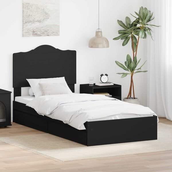 Krevet s od storage Podesiva Crna 70 x 190 cm Konstruirano drvo - Crna / 70 x 190 cm