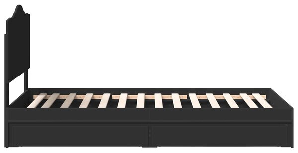 Krevet s od storage Podesiva Crna 70 x 190 cm Konstruirano drvo - Crna / 70 x 190 cm