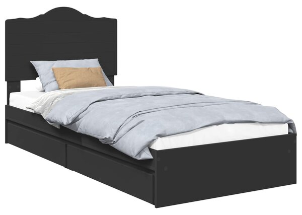 Krevet s od storage Podesiva Crna 70 x 190 cm Konstruirano drvo - Crna / 70 x 190 cm