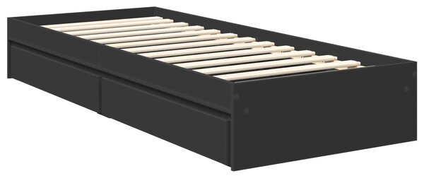 Krevet s od storage Crna 75 x 190 cm Konstruirano drvo - Crna / 75 x 190 cm