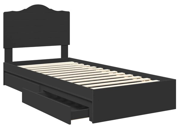 Krevet s od storage Podesiva Crna 70 x 190 cm Konstruirano drvo - Crna / 70 x 190 cm