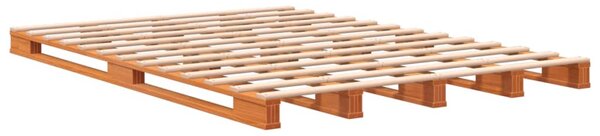 Krevet od paleta voštano smeđi 140x200 cm od masivne borovine - Smeđa / 140 x 200 cm