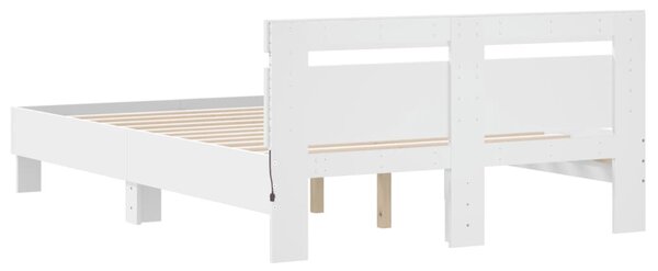 Okvir kreveta s uzglavljem i LED bijeli 120 x 200 cm - Bijela / 120 x 200 cm