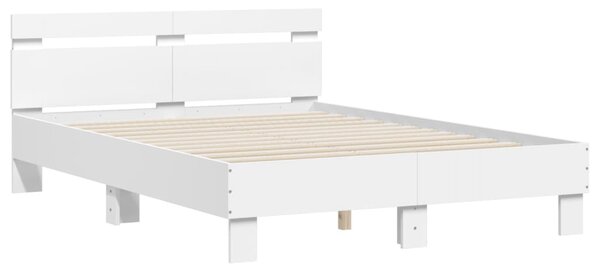 Okvir kreveta s uzglavljem i LED bijeli 120 x 200 cm - Bijela / 120 x 200 cm