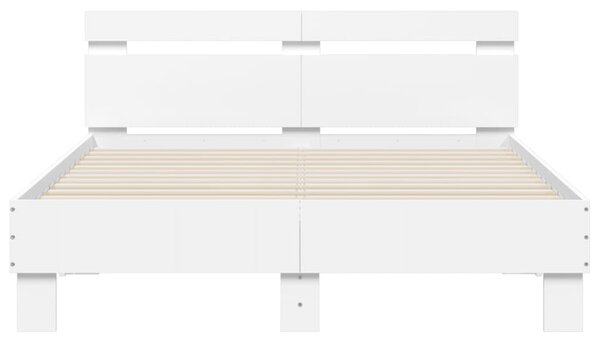 Okvir kreveta s uzglavljem i LED bijeli 120 x 200 cm - Bijela / 120 x 200 cm