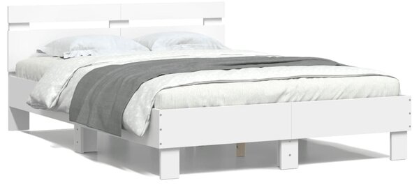 Okvir kreveta s uzglavljem i LED bijeli 120 x 200 cm - Bijela / 120 x 200 cm