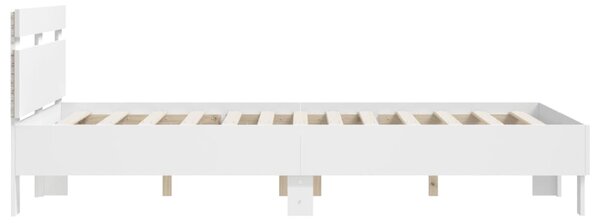 Okvir kreveta s uzglavljem i LED bijeli 120 x 200 cm - Bijela / 120 x 200 cm